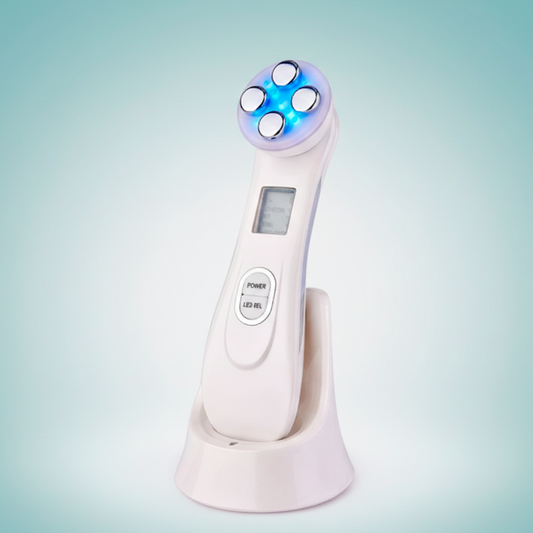 Electroporación Facial con Radiofrecuencia, Microcorriente y Terapia LED 5 Colores